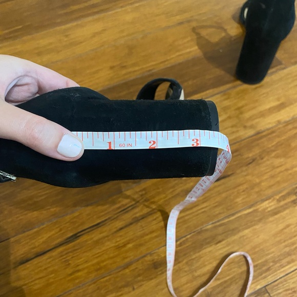 Black Suede Block Heel - Picture 7 of 7